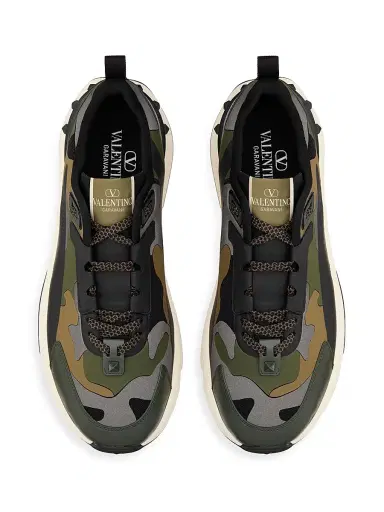 Valentino Garavani Men's Low Top True Act Camouflage Sneakers in Rubberized Fabric | Thumbnail 4 Valentino Garavani Men's Low Top True Act Camouflage Sneakers in Rubberized Fabric | Thumbnail 4