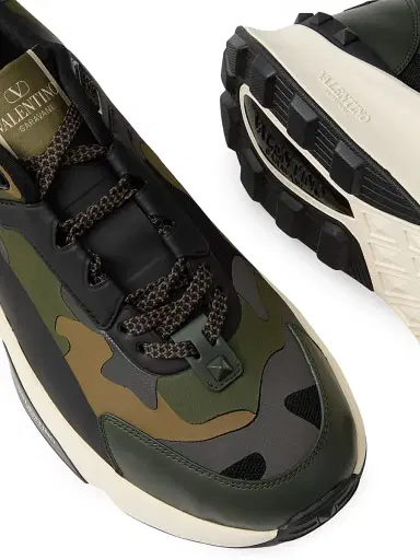 Valentino Garavani Men's Low Top True Act Camouflage Sneakers in Rubberized Fabric | Thumbnail 5 Valentino Garavani Men's Low Top True Act Camouflage Sneakers in Rubberized Fabric | Thumbnail 5