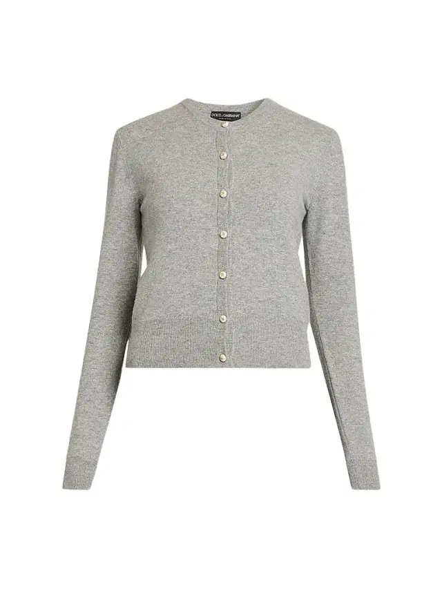Women's Cashmere Crewneck Cardigan - Grigio Chiaro Women's Cashmere Crewneck Cardigan - Grigio Chiaro