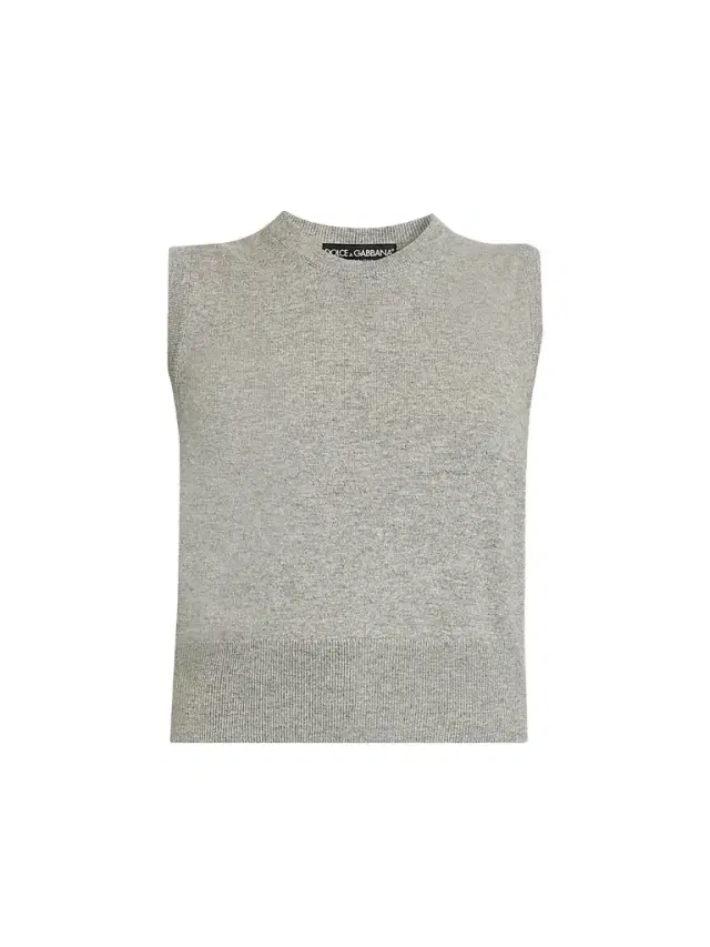 Women's Cashmere Knit Crewneck Tank Top - Grigio Chiaro Women's Cashmere Knit Crewneck Tank Top - Grigio Chiaro