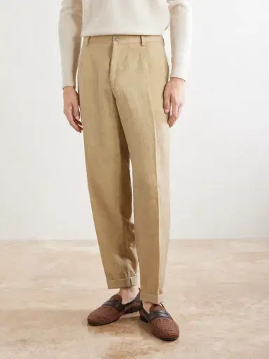 Dolce & Gabbana Tapered Linen Trousers - Men | Thumbnail 3 Dolce & Gabbana Tapered Linen Trousers - Men | Thumbnail 3