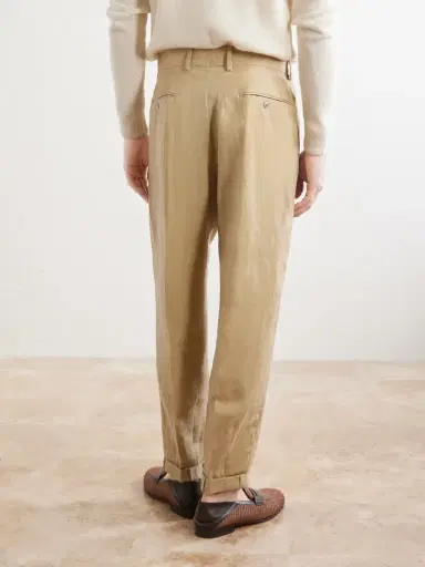 Dolce & Gabbana Tapered Linen Trousers - Men | Thumbnail 4 Dolce & Gabbana Tapered Linen Trousers - Men | Thumbnail 4