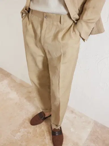Dolce & Gabbana Tapered Linen Trousers - Men | Thumbnail 5 Dolce & Gabbana Tapered Linen Trousers - Men | Thumbnail 5
