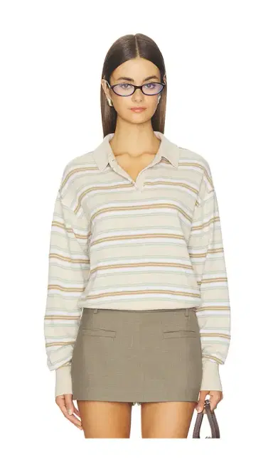 Guest In Residence Collegiate Stripe Polo | Thumbnail 1 Guest In Residence Collegiate Stripe Polo | Thumbnail 1