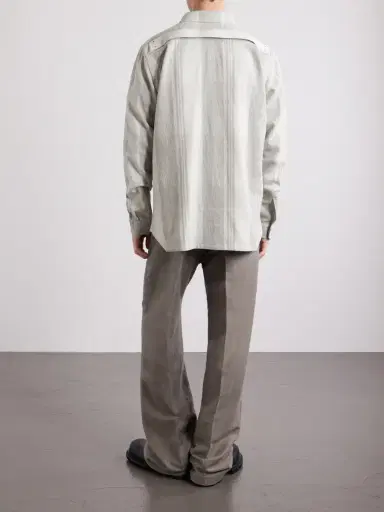 Rick Owens Striped Cotton and Wool-Blend Flannel Overshirt - Men | Thumbnail 4 Rick Owens Striped Cotton and Wool-Blend Flannel Overshirt - Men | Thumbnail 4