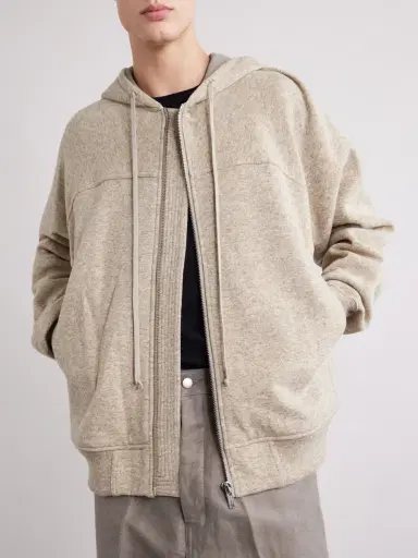 Rick Owens Wool and Cotton-Blend Zip-Up Hoodie - Men | Thumbnail 5 Rick Owens Wool and Cotton-Blend Zip-Up Hoodie - Men | Thumbnail 5