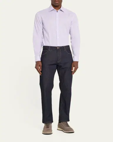 Giorgio Armani Men's Micro-Stripe Dress Shirt | Thumbnail 2 Giorgio Armani Men's Micro-Stripe Dress Shirt | Thumbnail 2