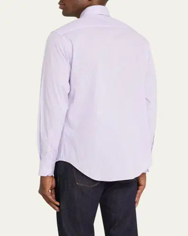 Giorgio Armani Men's Micro-Stripe Dress Shirt | Thumbnail 3 Giorgio Armani Men's Micro-Stripe Dress Shirt | Thumbnail 3