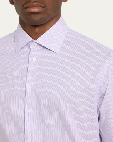 Giorgio Armani Men's Micro-Stripe Dress Shirt | Thumbnail 5 Giorgio Armani Men's Micro-Stripe Dress Shirt | Thumbnail 5
