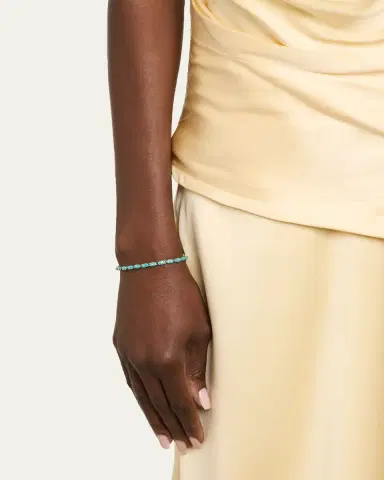 Sydney Evan 14k Gold Tiny Carved Stone Eternity Bracelet with Diamonds | Thumbnail 2 Sydney Evan 14k Gold Tiny Carved Stone Eternity Bracelet with Diamonds | Thumbnail 2