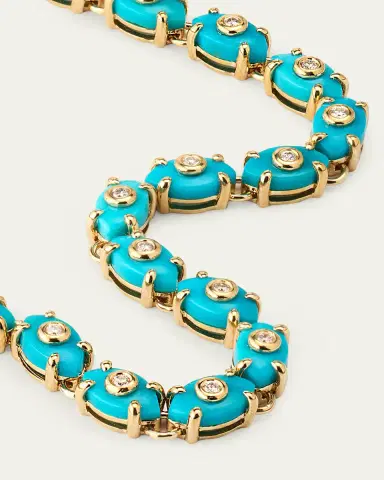 Sydney Evan 14k Gold Tiny Carved Stone Eternity Bracelet with Diamonds | Thumbnail 3 Sydney Evan 14k Gold Tiny Carved Stone Eternity Bracelet with Diamonds | Thumbnail 3