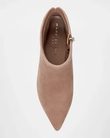 Marc Fisher LTD Leonna Leather Block-Heel Ankle Booties | Thumbnail 4 Marc Fisher LTD Leonna Leather Block-Heel Ankle Booties | Thumbnail 4