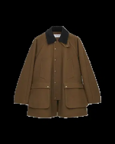 LOEWE Men's Canvas Corduroy Collar Trapeze Chore Jacket | Thumbnail 2 LOEWE Men's Canvas Corduroy Collar Trapeze Chore Jacket | Thumbnail 2