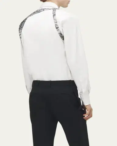 McQueen Men's Poplin Lace Harness Button-Down Shirt | Thumbnail 3 McQueen Men's Poplin Lace Harness Button-Down Shirt | Thumbnail 3