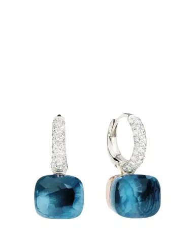 Pomellato Nudo 18K London Blue Topaz Earrings with Diamonds | Thumbnail 1 Pomellato Nudo 18K London Blue Topaz Earrings with Diamonds | Thumbnail 1
