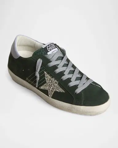 Golden Goose Super-Star Suede Glitter Low-Top Sneakers | Thumbnail 2 Golden Goose Super-Star Suede Glitter Low-Top Sneakers | Thumbnail 2