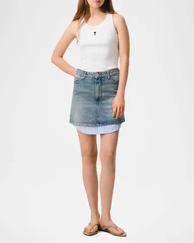 Ami Paris Contrast Ami de Coeur Embroidered Rib Tank Top | Thumbnail 2 Ami Paris Contrast Ami de Coeur Embroidered Rib Tank Top | Thumbnail 2