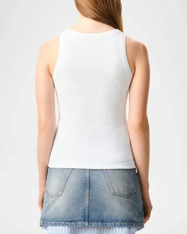 Ami Paris Contrast Ami de Coeur Embroidered Rib Tank Top | Thumbnail 3 Ami Paris Contrast Ami de Coeur Embroidered Rib Tank Top | Thumbnail 3