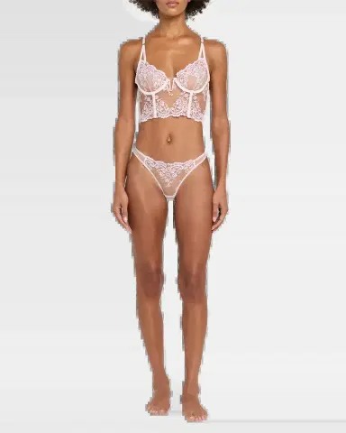 Kiki de Montparnasse Juliette Embroidered Low-Rise Lace Thong | Thumbnail 5 Kiki de Montparnasse Juliette Embroidered Low-Rise Lace Thong | Thumbnail 5
