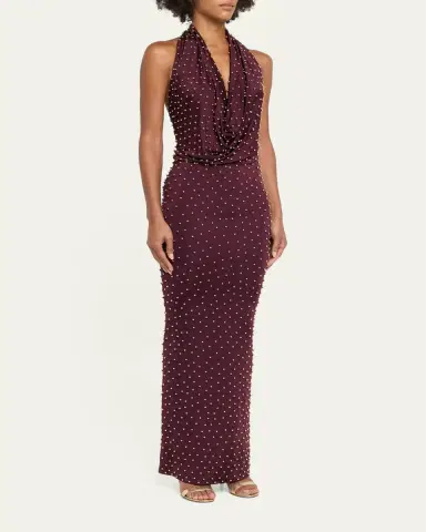 The New Arrivals by Ilkyaz Ozel Agel Embellished Jersey Maxi Dress | Thumbnail 4 The New Arrivals by Ilkyaz Ozel Agel Embellished Jersey Maxi Dress | Thumbnail 4