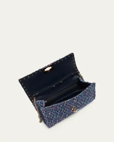 Valentino Garavani Quilted Rockstud Tweed Shoulder Bag | Thumbnail 4 Valentino Garavani Quilted Rockstud Tweed Shoulder Bag | Thumbnail 4
