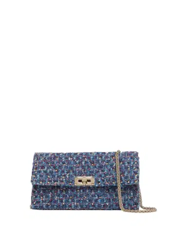 Valentino Garavani Quilted Rockstud Tweed Shoulder Bag | Thumbnail 1 Valentino Garavani Quilted Rockstud Tweed Shoulder Bag | Thumbnail 1