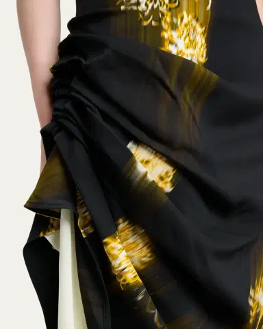 Proenza Schouler Antonella Blur Floral Draped High-Low Dress | Thumbnail 5 Proenza Schouler Antonella Blur Floral Draped High-Low Dress | Thumbnail 5