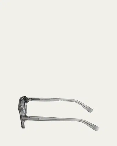 ZEGNA Men's Acetate and Titanium Rectangle Sunglasses | Thumbnail 3 ZEGNA Men's Acetate and Titanium Rectangle Sunglasses | Thumbnail 3