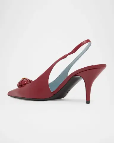 Valentino Garavani 75mm Coeur Royal Leather Slingback Pumps | Thumbnail 2 Valentino Garavani 75mm Coeur Royal Leather Slingback Pumps | Thumbnail 2