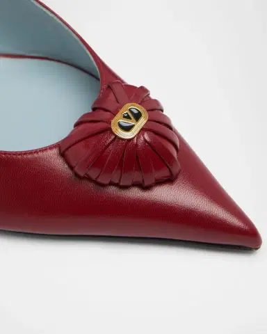 Valentino Garavani 75mm Coeur Royal Leather Slingback Pumps | Thumbnail 3 Valentino Garavani 75mm Coeur Royal Leather Slingback Pumps | Thumbnail 3
