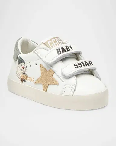 Golden Goose Boy 's Baby School Printed Nappa Leather Sneakers, Baby | Thumbnail 2 Golden Goose Boy 's Baby School Printed Nappa Leather Sneakers, Baby | Thumbnail 2