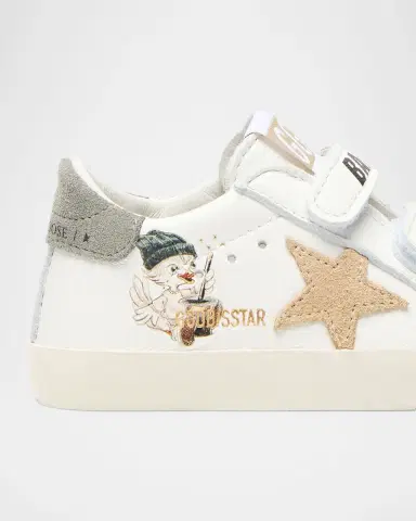 Golden Goose Boy 's Baby School Printed Nappa Leather Sneakers, Baby | Thumbnail 4 Golden Goose Boy 's Baby School Printed Nappa Leather Sneakers, Baby | Thumbnail 4