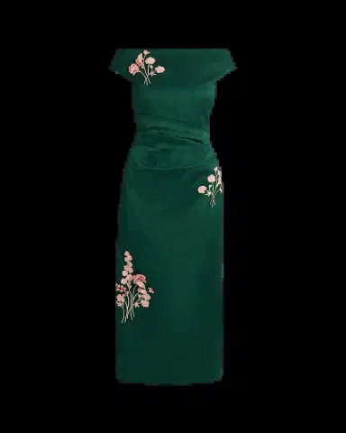 Erdem Off-The-Shoulder Embroidered Textured Satin Midi Dress | Thumbnail 2 Erdem Off-The-Shoulder Embroidered Textured Satin Midi Dress | Thumbnail 2