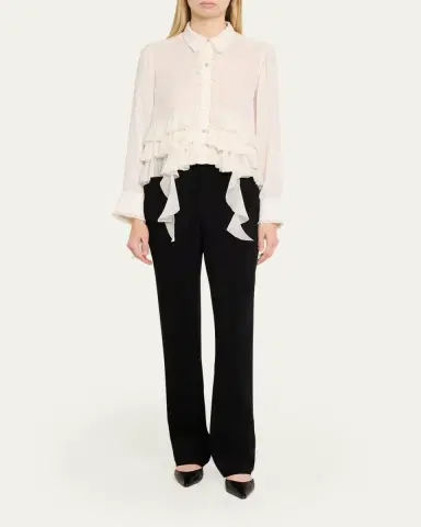 Cinq à Sept Nori Ruffled Button-Front Shirt | Thumbnail 2 Cinq à Sept Nori Ruffled Button-Front Shirt | Thumbnail 2
