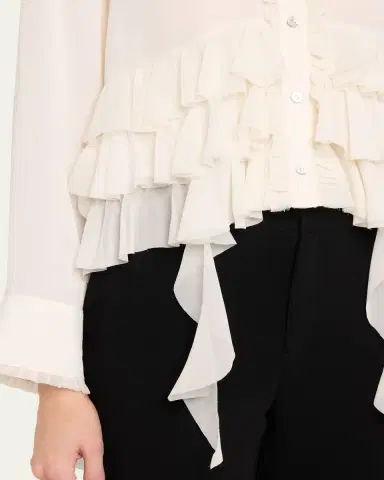 Cinq à Sept Nori Ruffled Button-Front Shirt | Thumbnail 5 Cinq à Sept Nori Ruffled Button-Front Shirt | Thumbnail 5