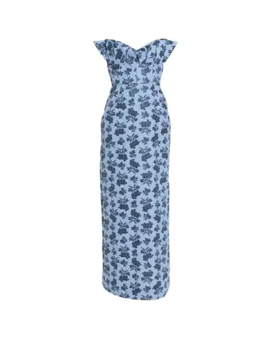 Markarian Rita Strapless Pleated Ruffle Bouquet Jacquard Column Gown | Thumbnail 1 Markarian Rita Strapless Pleated Ruffle Bouquet Jacquard Column Gown | Thumbnail 1