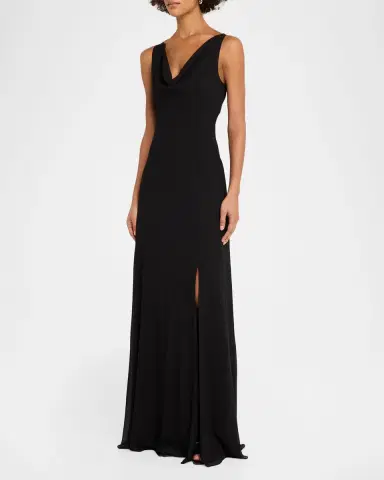Jason Wu Collection Plunging Cowl-Neck Sleeveless Crepe Gown | Thumbnail 4 Jason Wu Collection Plunging Cowl-Neck Sleeveless Crepe Gown | Thumbnail 4