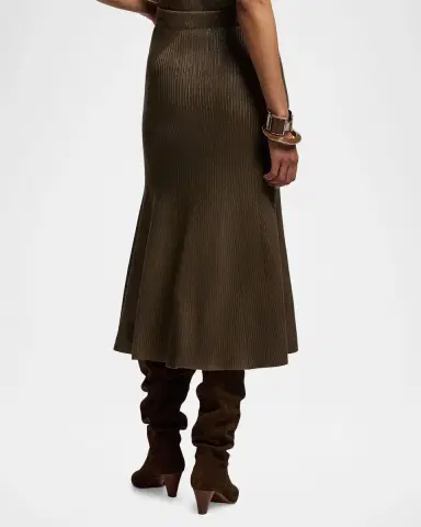 Ralph Lauren Collection Adrianna Foiled Rib-Knit Sweater Skirt | Thumbnail 3 Ralph Lauren Collection Adrianna Foiled Rib-Knit Sweater Skirt | Thumbnail 3