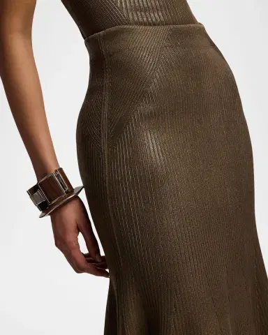 Ralph Lauren Collection Adrianna Foiled Rib-Knit Sweater Skirt | Thumbnail 5 Ralph Lauren Collection Adrianna Foiled Rib-Knit Sweater Skirt | Thumbnail 5