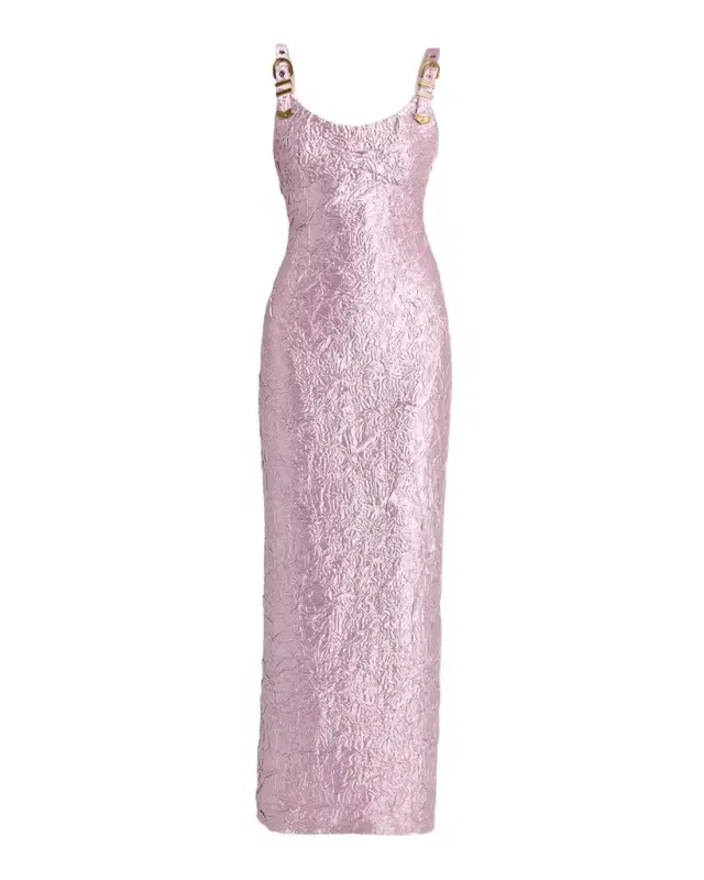 Crushed Silk-Satin Buckle Gown Crushed Silk-Satin Buckle Gown