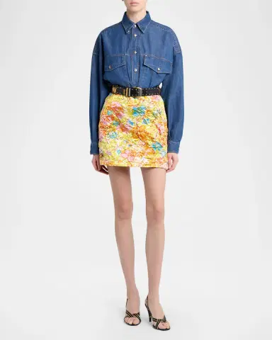 Versace Printed Duchess Silk Mini Skirt | Thumbnail 2 Versace Printed Duchess Silk Mini Skirt | Thumbnail 2