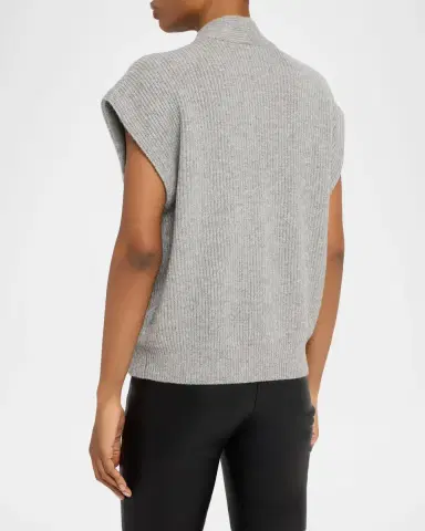 Brunello Cucinelli Cashmere Rib Wrap Vest | Thumbnail 3 Brunello Cucinelli Cashmere Rib Wrap Vest | Thumbnail 3