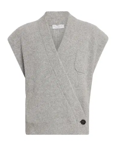 Brunello Cucinelli Cashmere Rib Wrap Vest | Thumbnail 1 Brunello Cucinelli Cashmere Rib Wrap Vest | Thumbnail 1