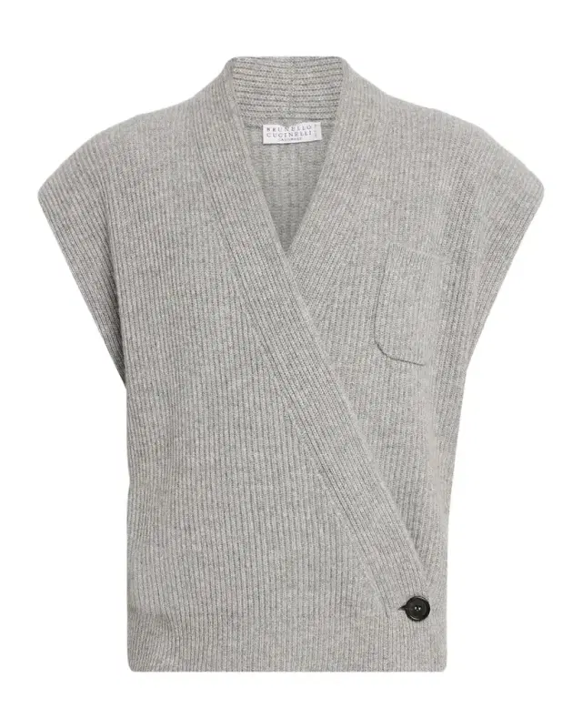 Cashmere Rib Wrap Vest Cashmere Rib Wrap Vest
