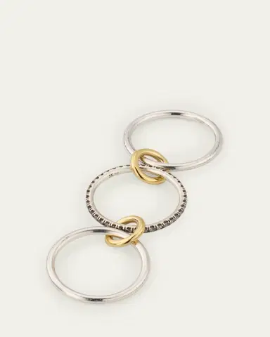 Spinelli Kilcollin Sonny SG Gris Thin 3-Linked Ring in Sterling Silver and Gray Pave Diamonds with Yellow Gold Connectors | Thumbnail 5 Spinelli Kilcollin Sonny SG Gris Thin 3-Linked Ring in Sterling Silver and Gray Pave Diamonds with Yellow Gold Connectors | Thumbnail 5