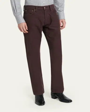 Tom Ford Men's Cotton Straight Leg Five-Pocket Pants | Thumbnail 4 Tom Ford Men's Cotton Straight Leg Five-Pocket Pants | Thumbnail 4