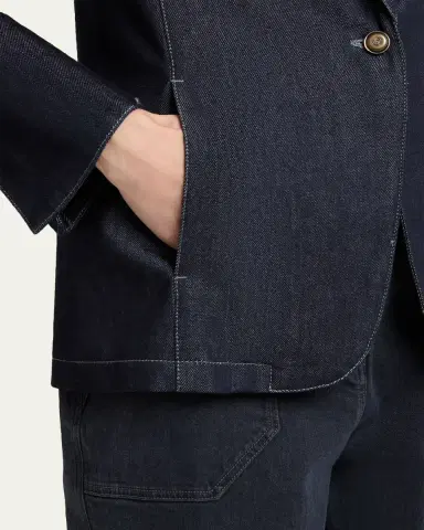 Giorgio Armani Single-Button Denim Blazer | Thumbnail 5 Giorgio Armani Single-Button Denim Blazer | Thumbnail 5