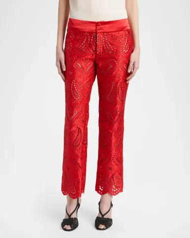 Etro Paisley Eyelet Embroidered Straight-Leg Ankle Trousers | Thumbnail 3 Etro Paisley Eyelet Embroidered Straight-Leg Ankle Trousers | Thumbnail 3