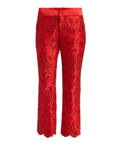 Etro Paisley Eyelet Embroidered Straight-Leg Ankle Trousers | Thumbnail 1 Etro Paisley Eyelet Embroidered Straight-Leg Ankle Trousers | Thumbnail 1