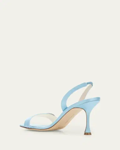 Manolo Blahnik 90mm Zutosan Satin Embellished Buckle Slingback Sandals | Thumbnail 4 Manolo Blahnik 90mm Zutosan Satin Embellished Buckle Slingback Sandals | Thumbnail 4